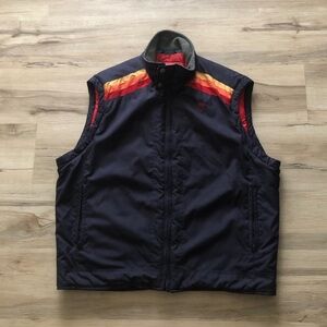 UNIONBAY Navy Vest with Red and Orange Accents